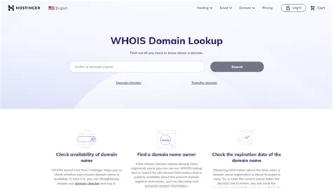 Use the Whois Lookup Tool for: .